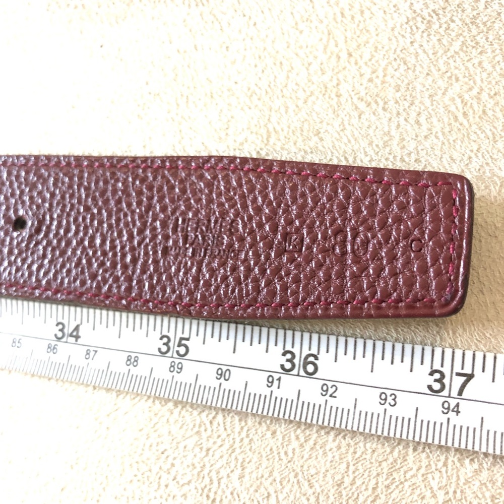 SOLD Hermès Reversible Black & Red Leather Belt